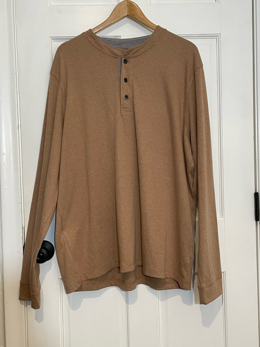 NWT Tailor Vintage Camel Long-Sleeve Henley knit Shirt Sz XXL